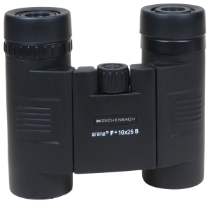 Eschenbach Faltfernglas Arena F+ 10x25  (Eschenbach, 4256125) Kompaktes Fernglas für Wanderer und Einsteiger in die Naturbeobachtung.

<ul>
<li>Vergrößerung: 10x</li>
<li>Objektivdurchmesser: 25 mm</li>
<li>Platzsparend: dank praktischer Faltbauweise findet dieses Fernglas in Rucksack oder Hosentasche Platz</li>
<li>Brillante, farbechte Abbildung durch BaK-4-Prismen und Mehrschichtvollvergütung</li>
<li>Aufgrund der kompakten Forn und einer Gummierung liegt das Fernglas bequem und sicher in der Hand</li>
<li>Stickstoffbefüllung verhindert ein Beschlagen der Optik bei Temperaturwechseln</li>
<li>Wetterfest dank wasserdichtem Gehäuse</li>
<li>verstellbare Brillenträger-Okulare</li>
<li>Lieferung inkl. Gürteletui und Tragekordel</li>
</ul>